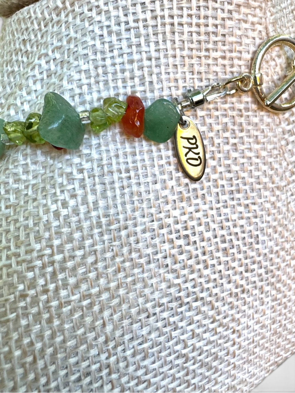 Artisan Green Mother of Pearl, Peridot, Carnelian & Aventurine Pendant Necklace - Picture 10 of 10